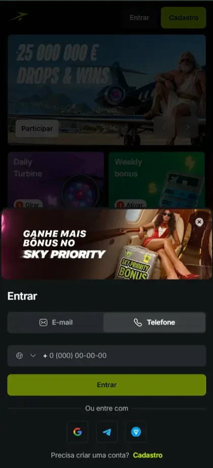 Interface relacionada a JetTon no Telegram