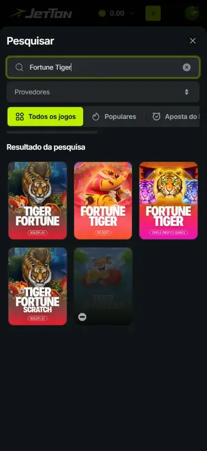Interface relacionada a Slots online